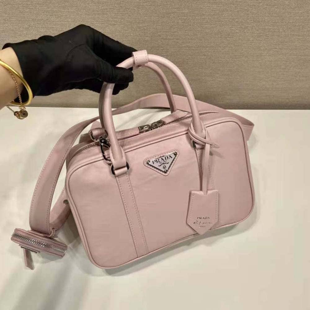 TÚI Prada Women Medium Antique Nappa Leather Top Handle Bag-Pink