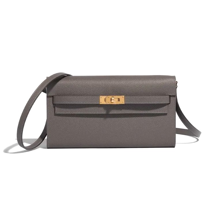 TÚI Hermès Kelly To Go Epsom Gris Meyer Gold Buckle khóa vàng