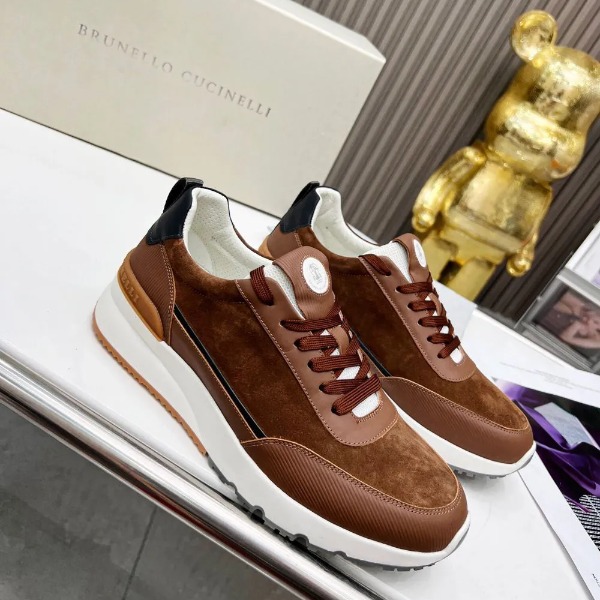 GIÀY BRUNELLO CUCINELLI Suede Brown Sneaker shoes