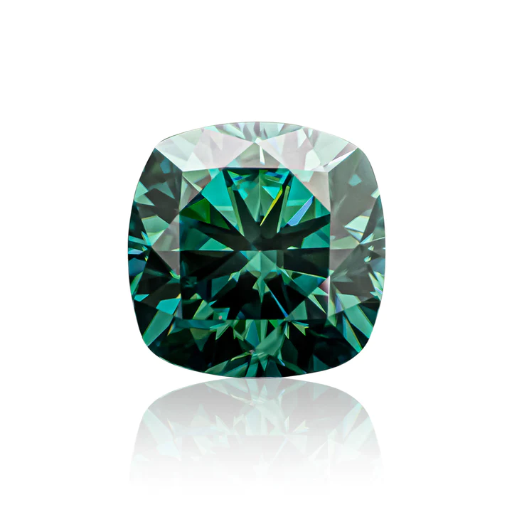 KIM CƯƠNG Cushion Cut Natural Green Loose Moissanite Stone