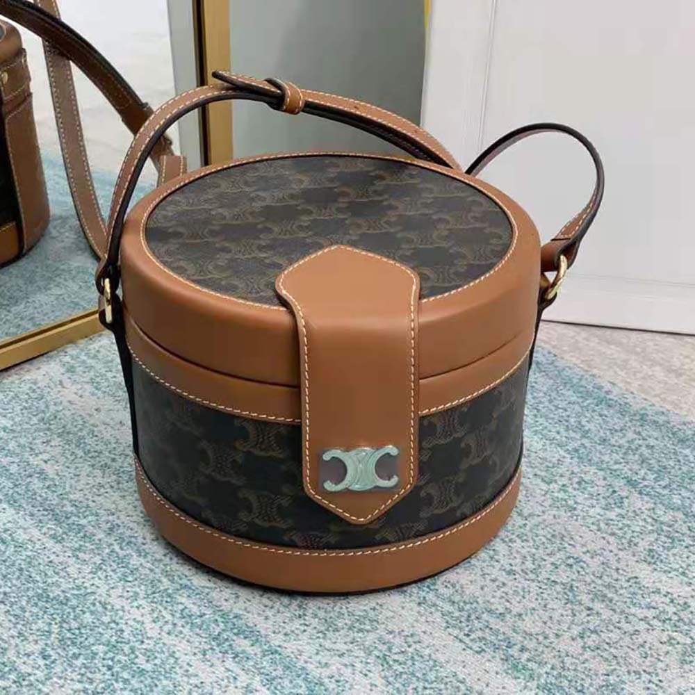 TÚI Celine Women Medium Tambour Bag in Triomphe Canvas