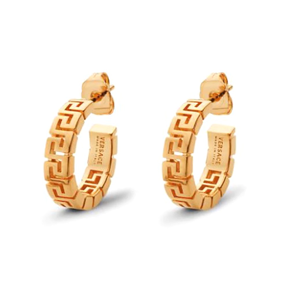 BÔNG TAI Versace Women Small Greca Hoop Earrings-Gold