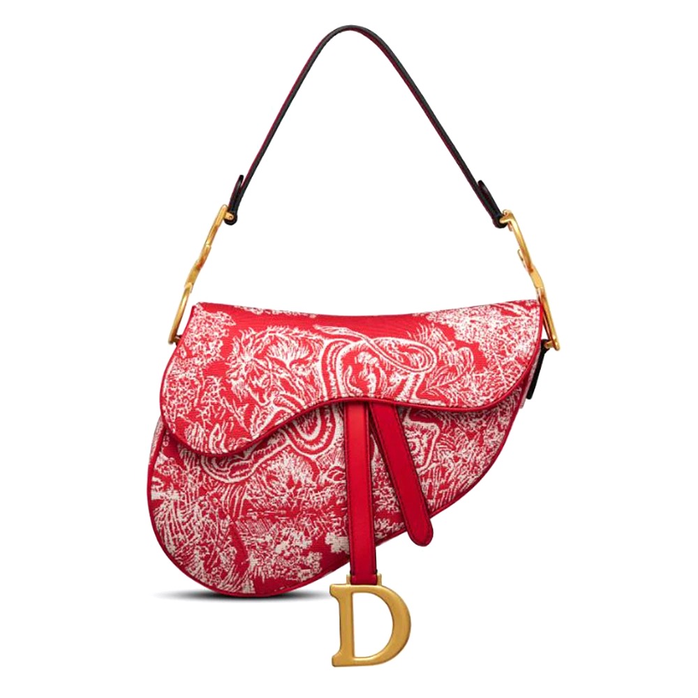 Saddle Bag Fuchsia Multicolor Toile de Jouy Voyage Embroidery  DIOR VN