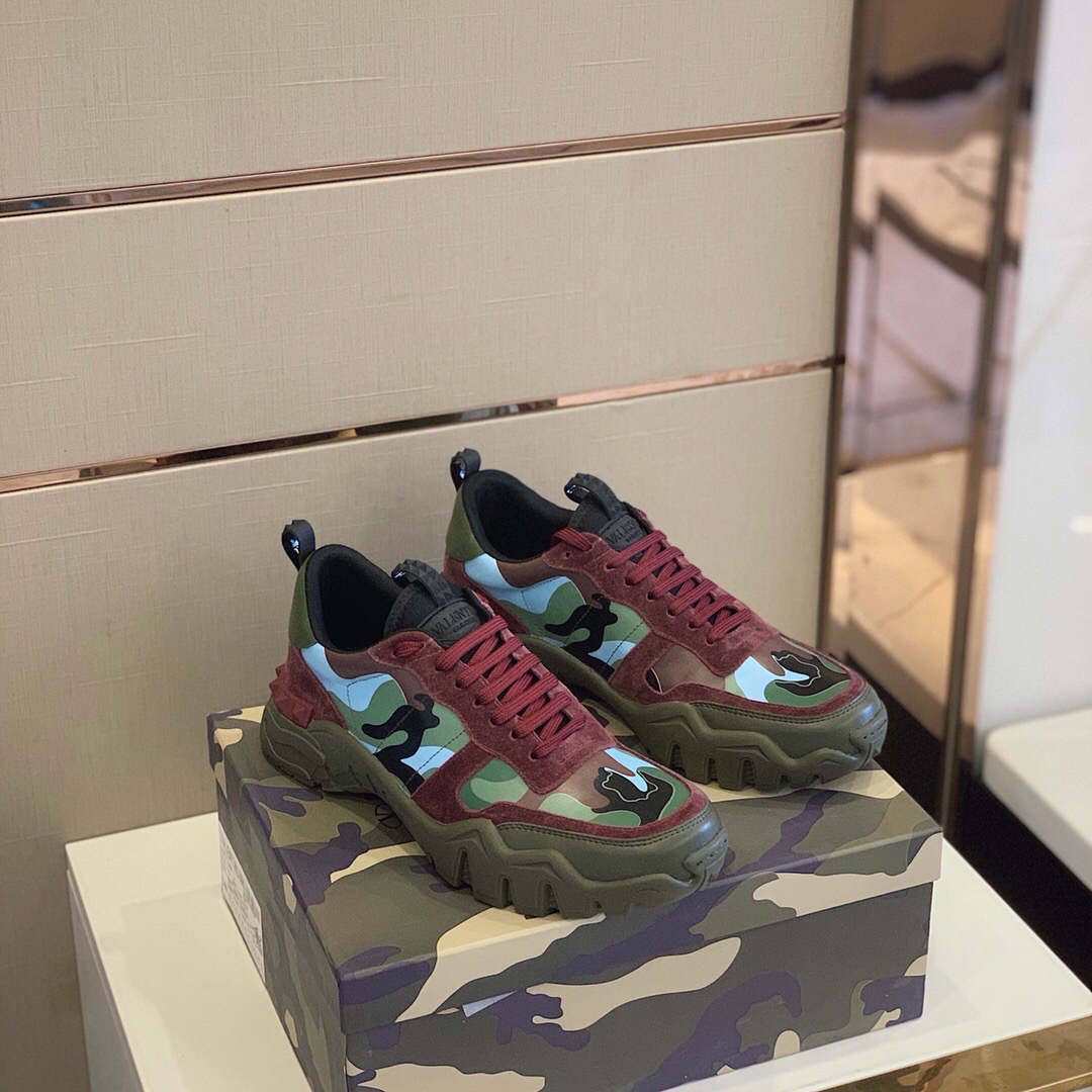 GIÀY VALENTINO CAMOULFLAGE LEATHER SNEAKER SHOES AAA