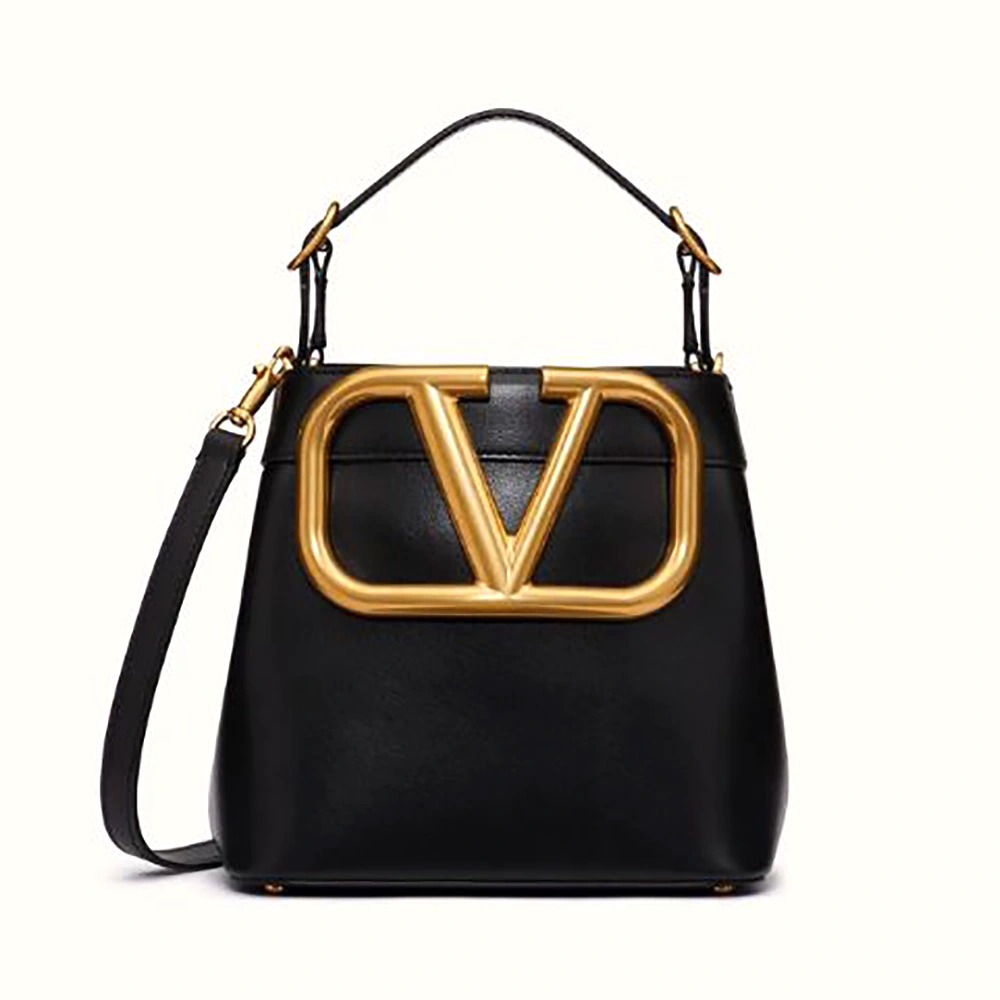 TÚI Valentino Women Garavani Supervee Handbag in Calfskin Leather-Black
