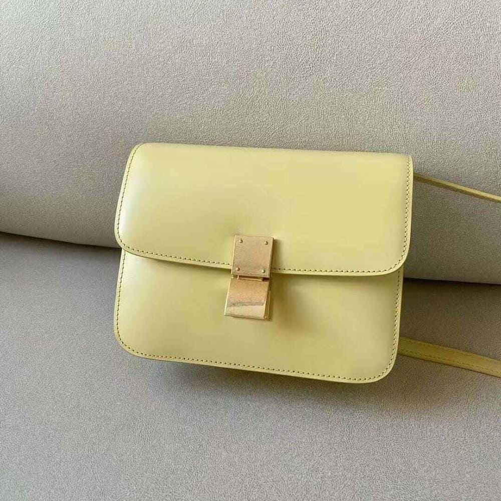 TÚI Celine Women Teen Classic Bag in Box Calfskin-Yellow