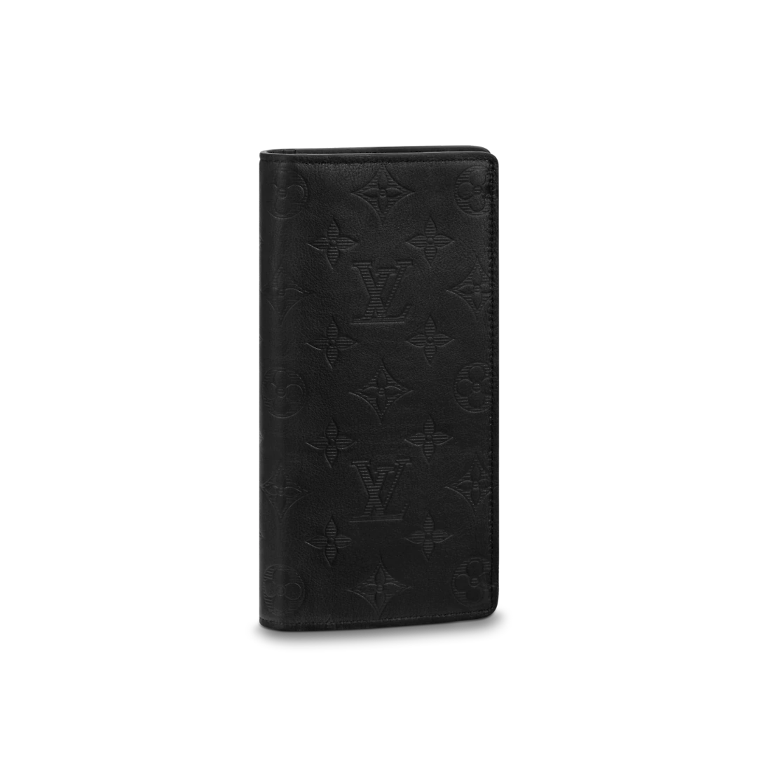 Louis Vuitton Brazza Wallet Monogram Shadow Black for Men