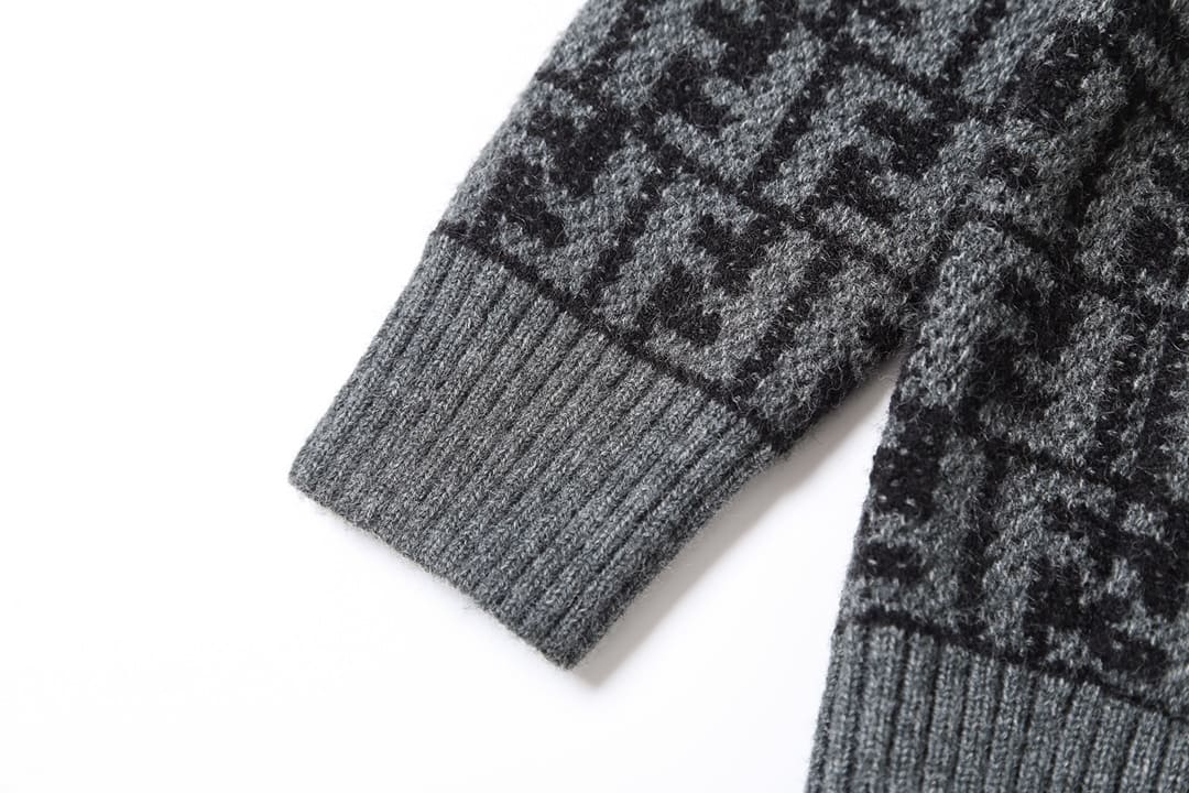 ÁO FENDI FF Gray and Brown Sweater