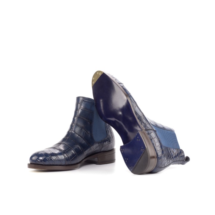 HENDERSON SHOES PERSONALIZATION BALDINI Navy Alligator Chelsea Boots HANDCRAFTED SHOES