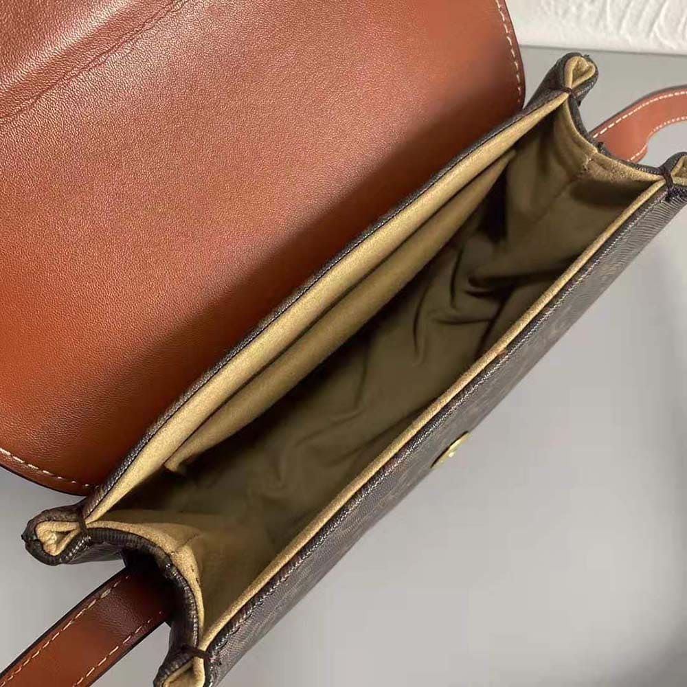 TÚI Celine Women Triomphe Saddle Bag in Triomphe Canvas