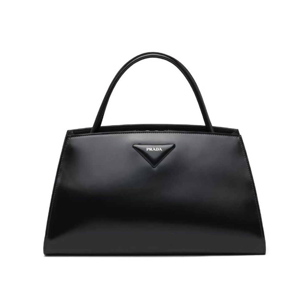 TÚI Prada Women Brushed Leather Handbag-Black