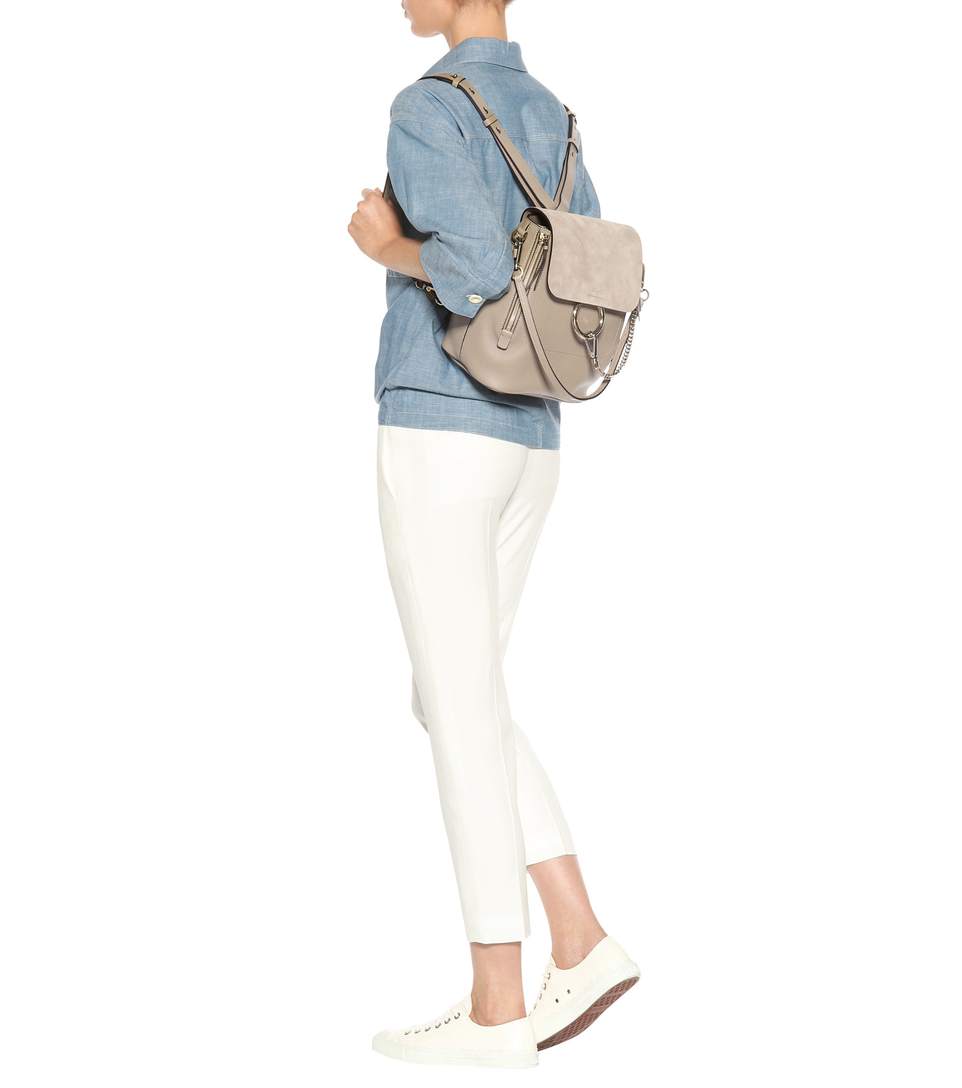 BALO CHLOÉ Faye leather and suede backpack