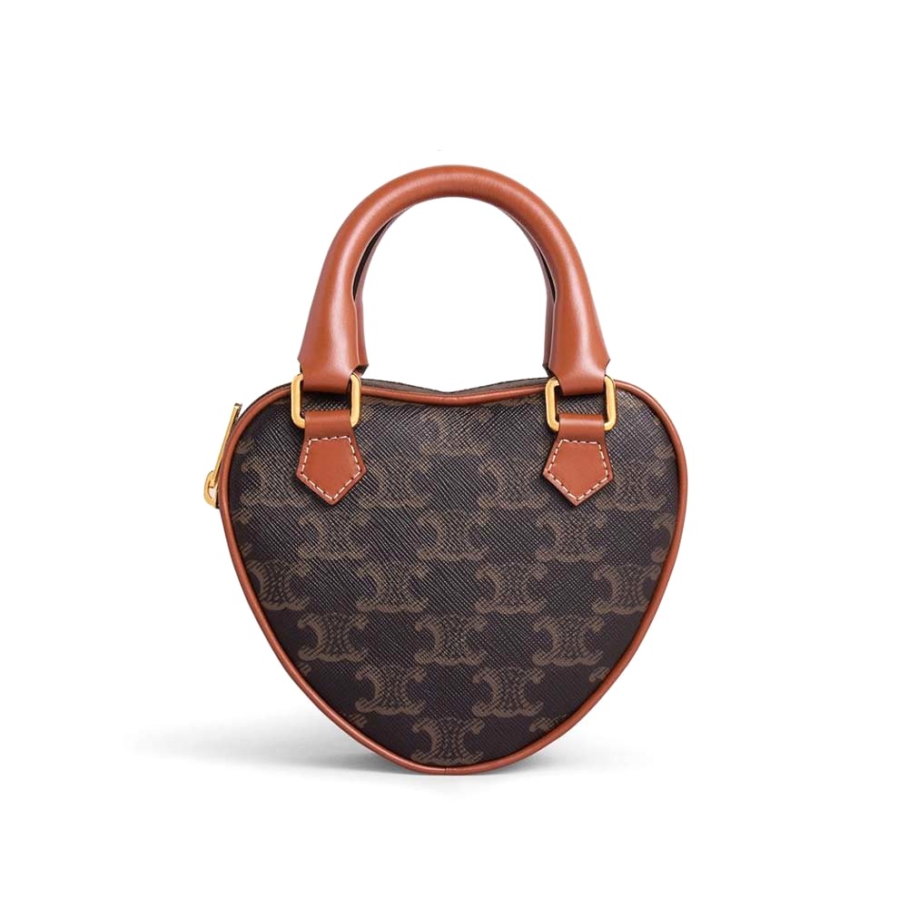 TÚI Celine Women Medium Celine Heart in Triomphe Canvas and Calfskin