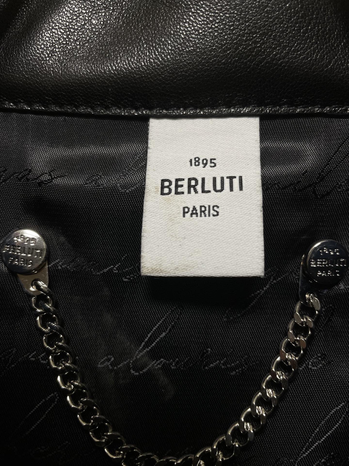 ÁO BERLUTI LEATHER JACKET BLACK