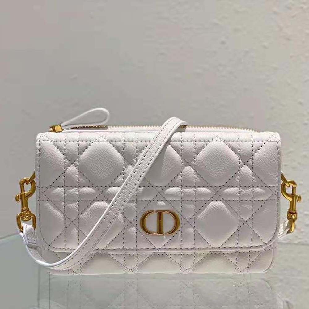 TÚI Dior Women Caro Pouch Latte Supple Cannage Calfskin