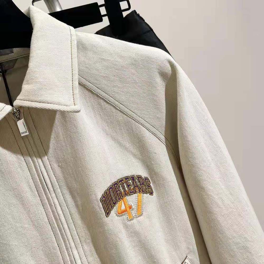 ÁO Dior Men Tears Zipped Blouson White Cotton Twill