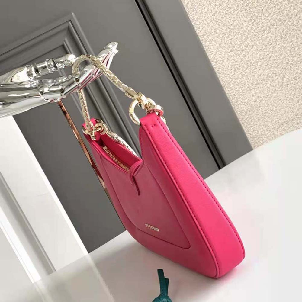 TÚI BVLGARI Women Serpenti Baia Small Shoulder Bag in Calf Leather-Pink