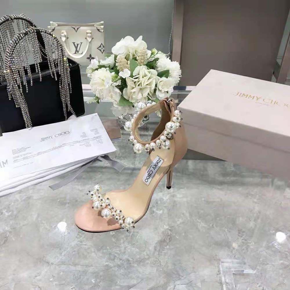 GIÀY Jimmy Choo Women Maisel 100 Ballet Pink Nappa Leather Sandals
