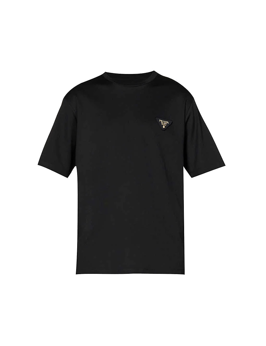 ÁO PRADA Brand-appliqué crew-neck cotton-jersey T-shirt