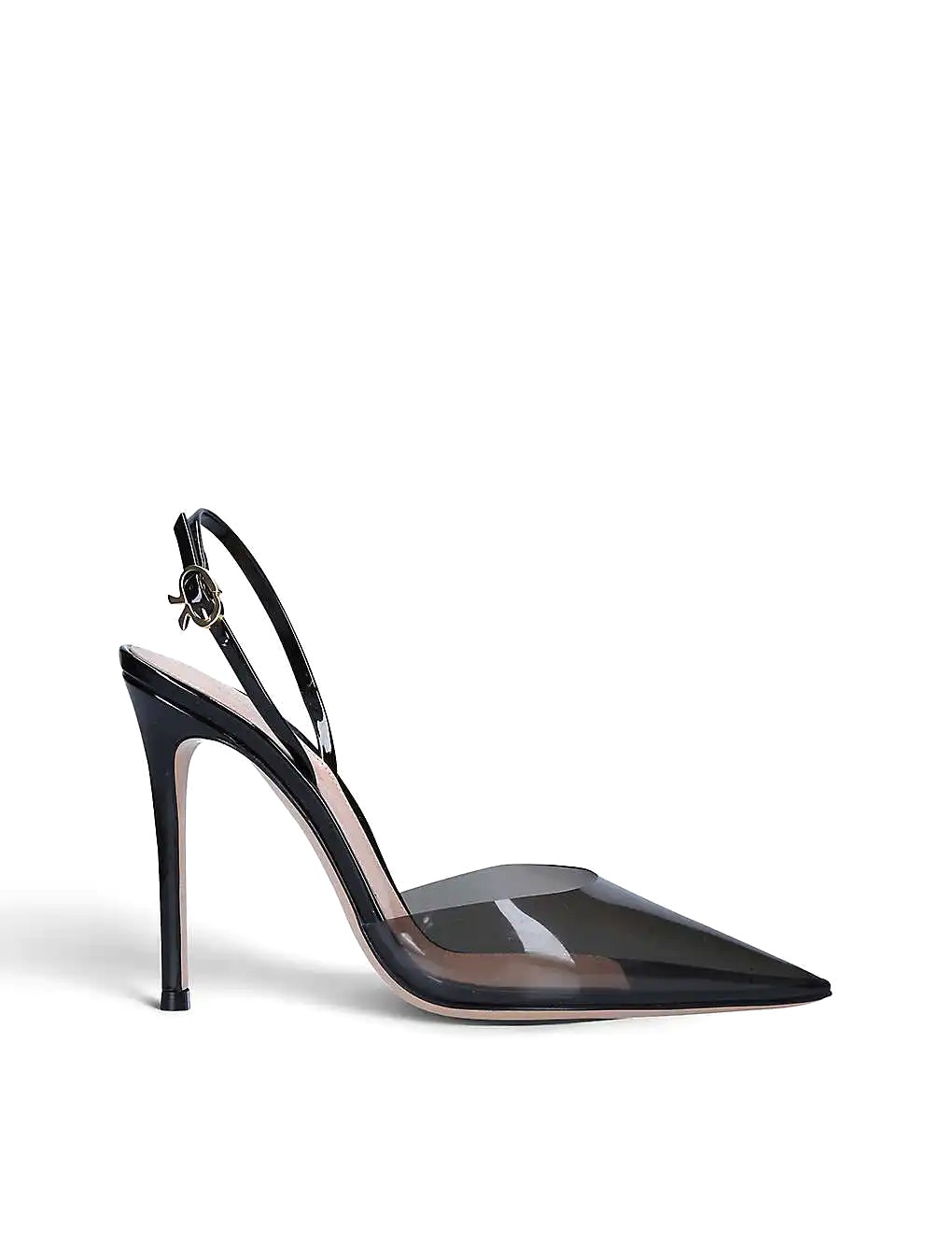 GIÀY GIANVITO ROSSI Ribbon D'Orsay leather and TPU heeled sandals