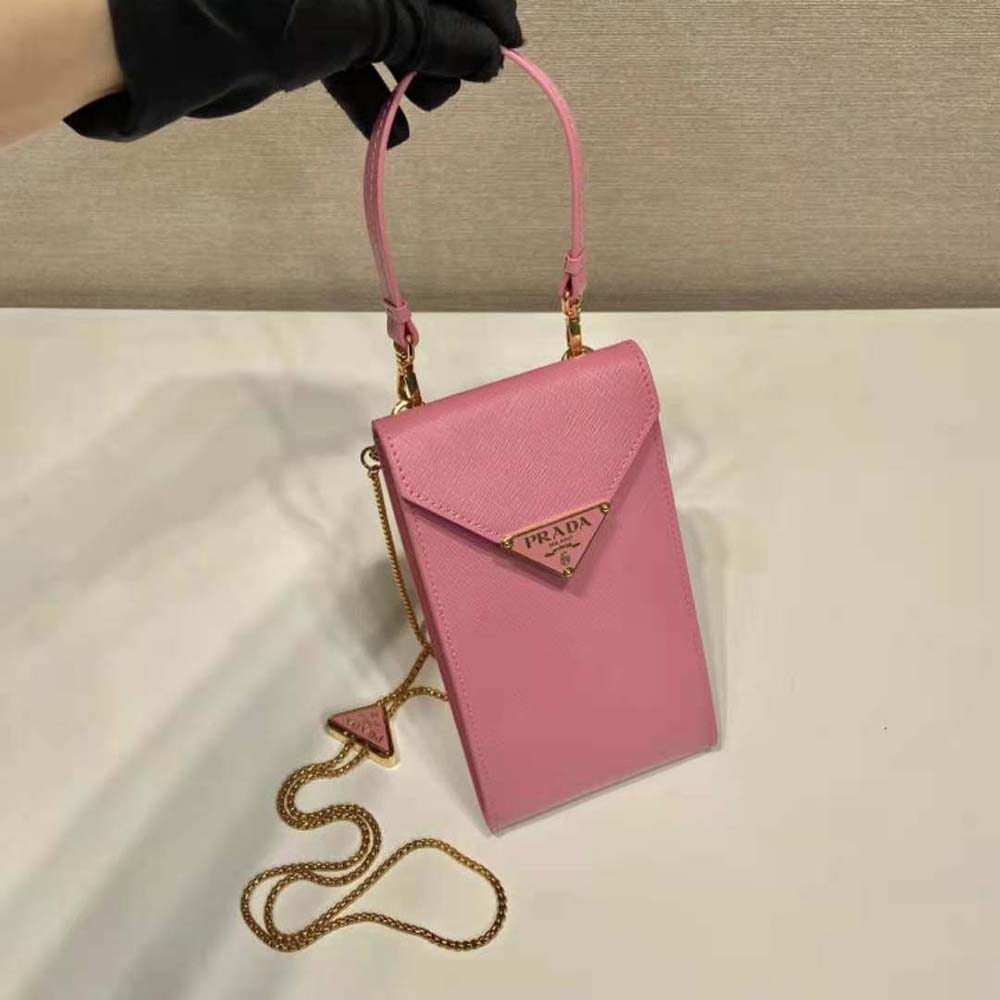 TÚI PRADA Women Saffiano Leather Mini-Bag-Pink