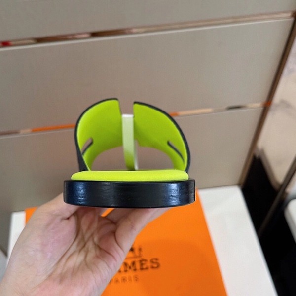 DÉP HERMES IZMIR BLACK GREEN SANDAL AAA