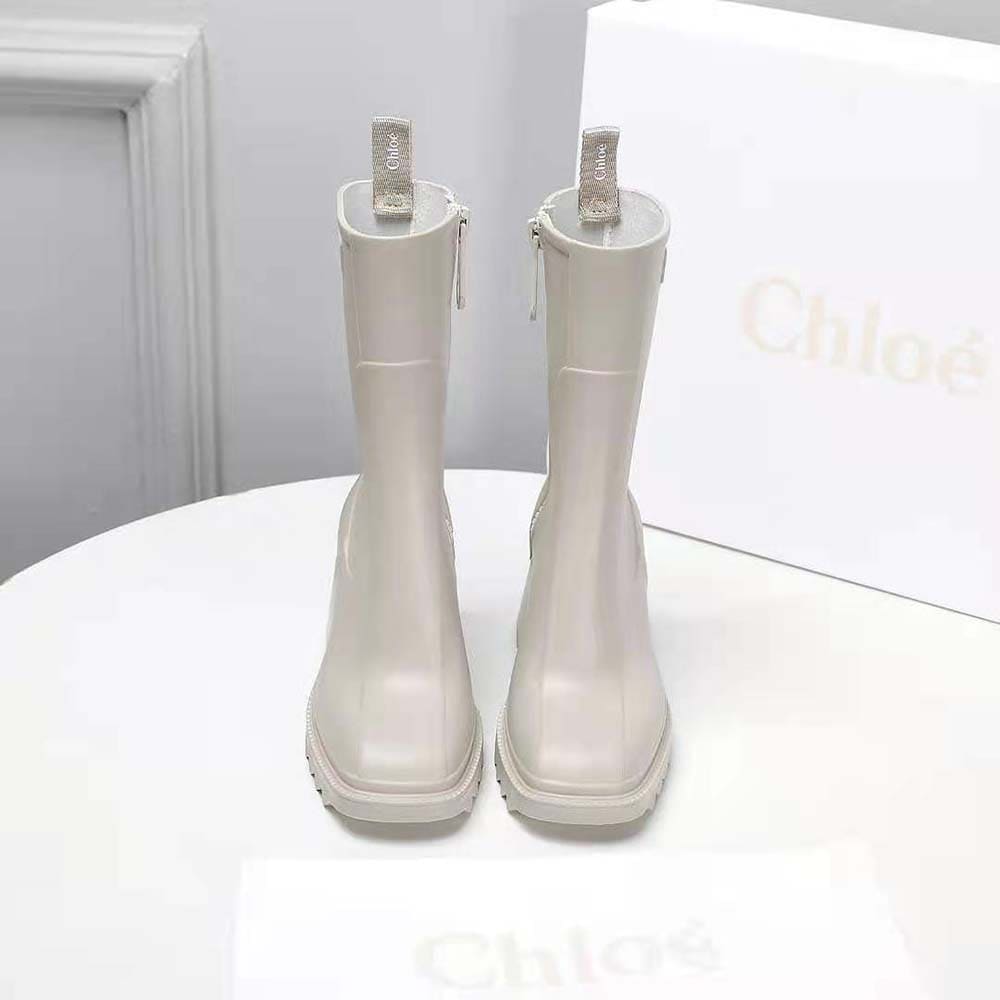GIÀY Chloe Women Betty Rain Boot in 50 mm Heel Height-Beige