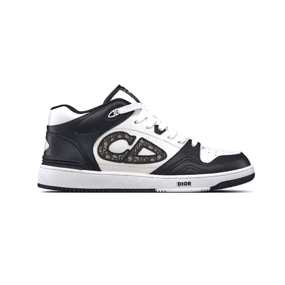 GIÀY DIOR B57 Mid-Top Sneaker Black and White Smooth Calfskin