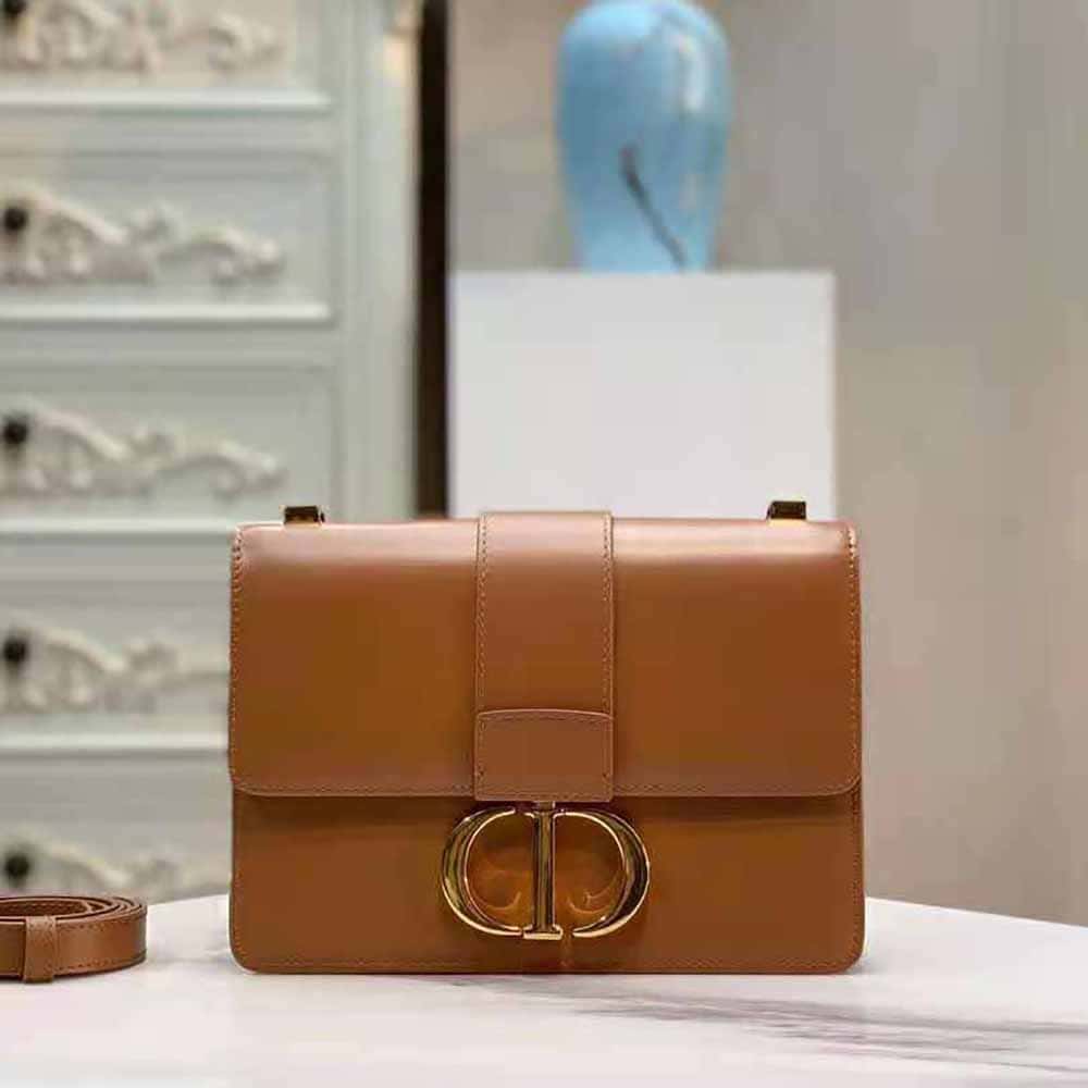 TÚI Dior Women 30 Montaigne Bag Des Vents Box Calfskin-Brown Top Quality