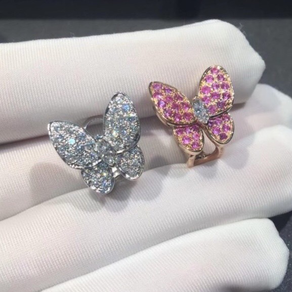 NHẪN VAN CLEEF & ARPELS ALHAMBRA VINTAGE DIAMOND GOLD 18K YELLOW - WHITE GOLD