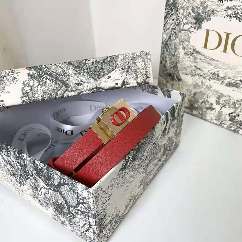 DÂY LƯNG Dior Women Diorpolytechnique Belt Bright Red Smooth Calfskin 17 MM