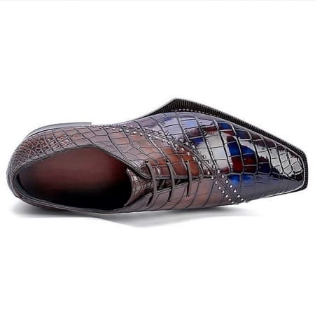 Giày Alligator Oxfords có dây buộc da cá sấu Alligator
