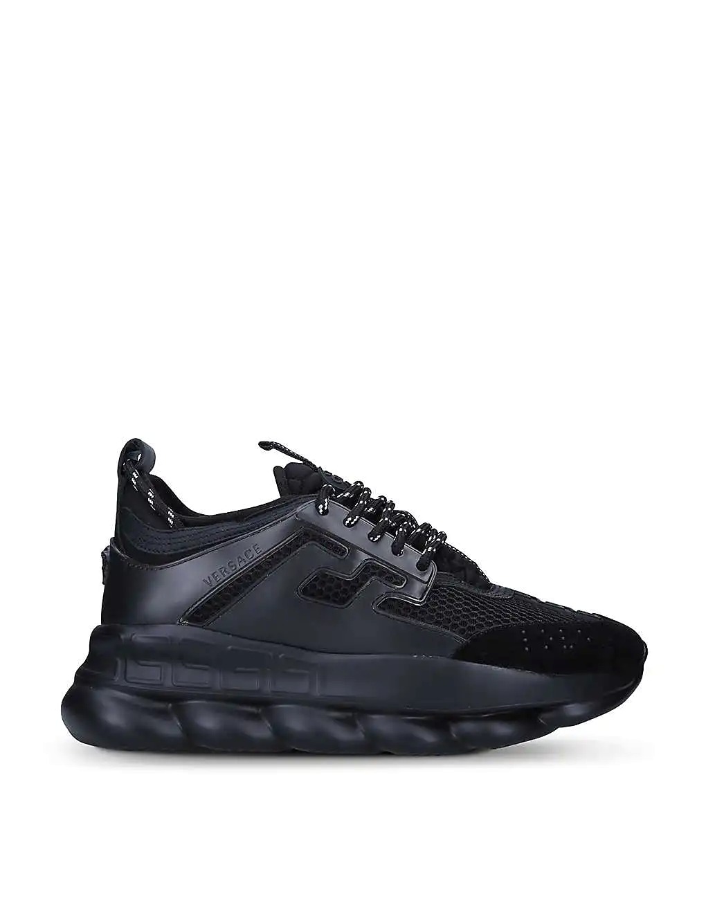 GIÀY VERSACE Chain Reaction leather and mesh trainers