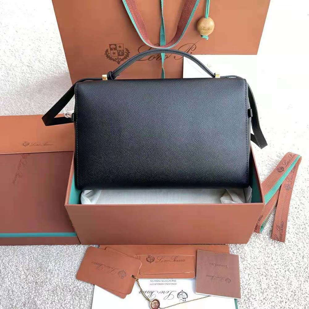 TÚI Loro Piana Women Extra Bag in Calfskin Leather-Black