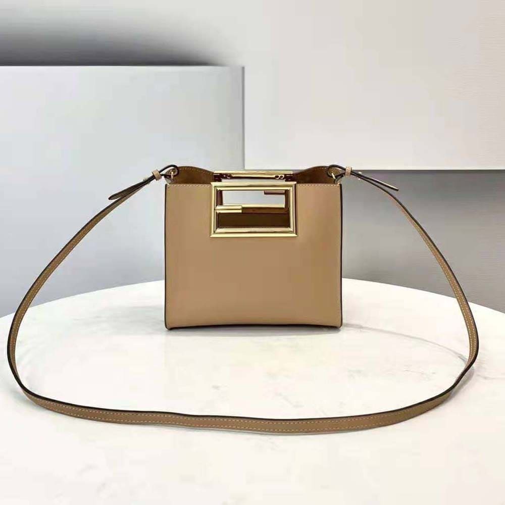 TÚI FENDI Women Way Small Made of Camellia-Colored Leather Bag-Brown
