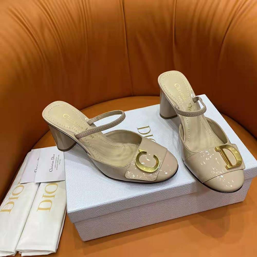 GIÀY Dior Women C’est Dior Slingback Pump Nude Patent Calfskin