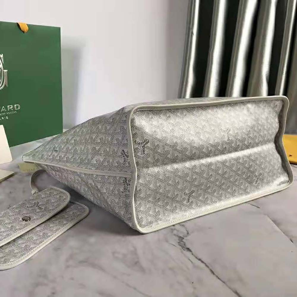 TÚI Goyard Women Sac Saint Louis GM in Goyardine Canvas & Chevroches Calfskin-White