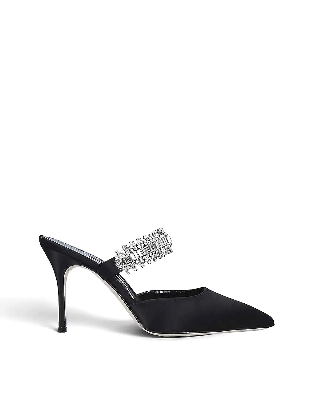 GIÀY MANOLO BLAHNIK Lutara crystal-embellished satin mules