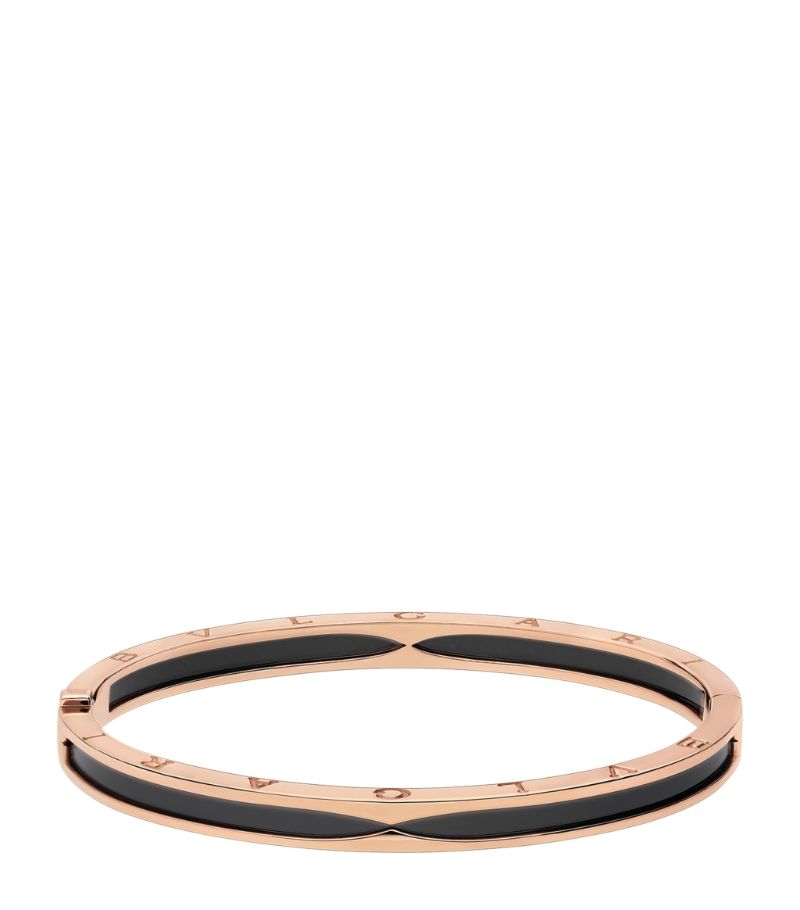 Vòng tay BVLGARI Rose Gold And Ceramic B.Zero1 Bangle vàng hồng18K