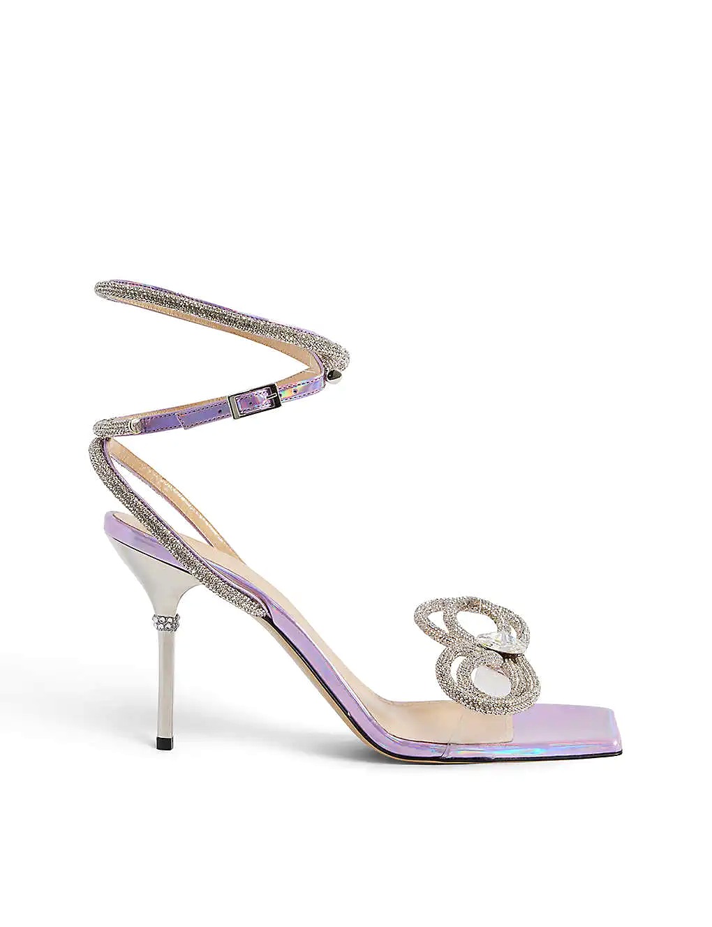 GIÀY MACH & MACH Double Bow Bow crystal-embellished leather heeled sandals