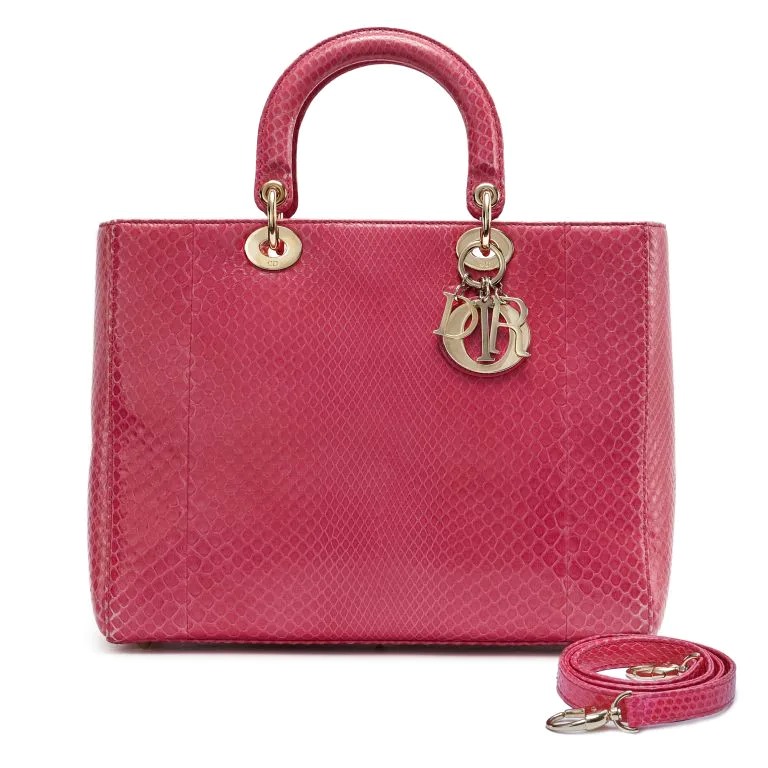 TÚI Dior Lady Large Python Pink da trăn