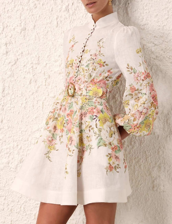VÁY ZIMMERMANN MATCHMAKER BUTTONED MINI DRESS Vintage Dress