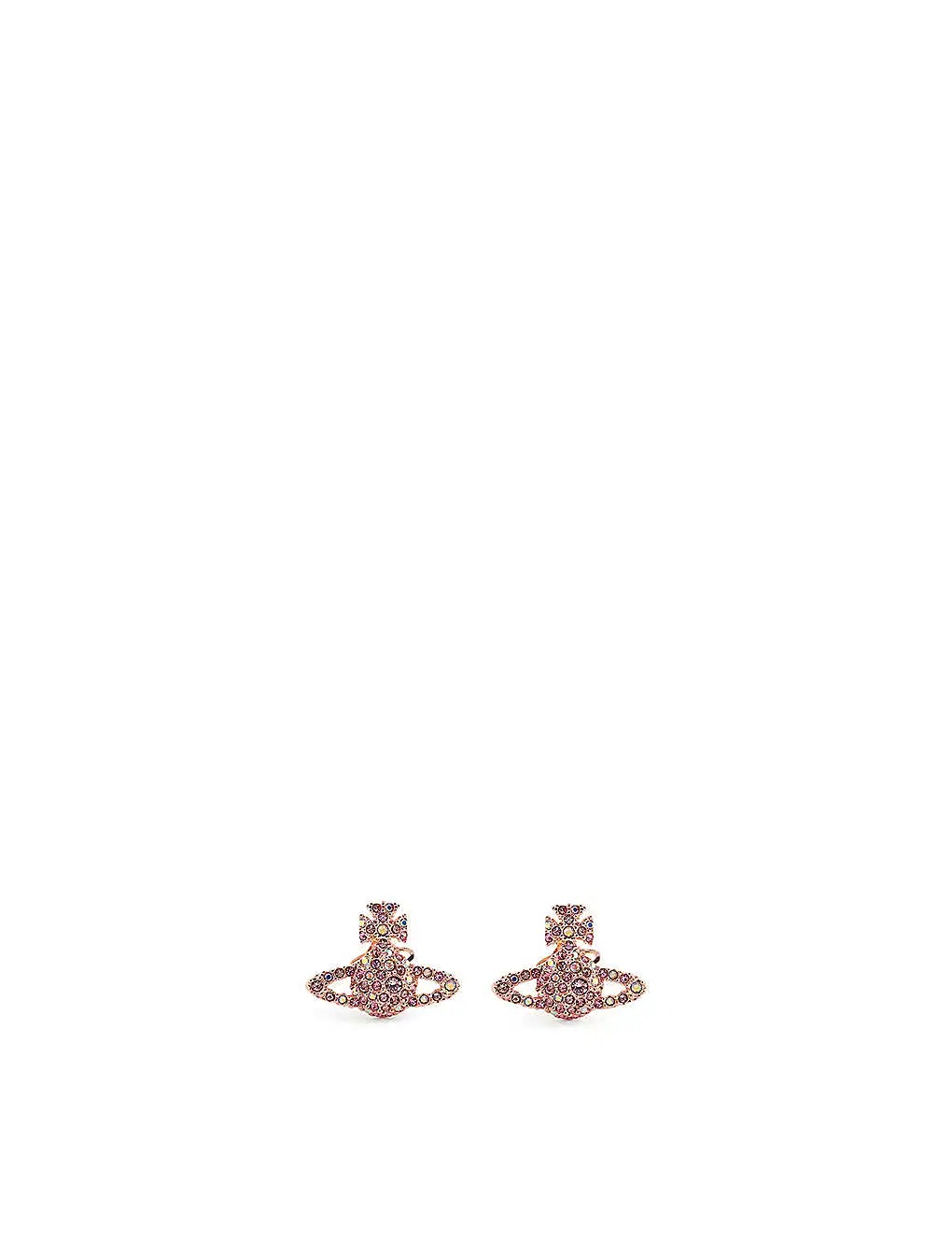 Bông tai VIVIENNE WESTWOOD JEWELLERY Grace Bas Relief brass and crystal stud earrings