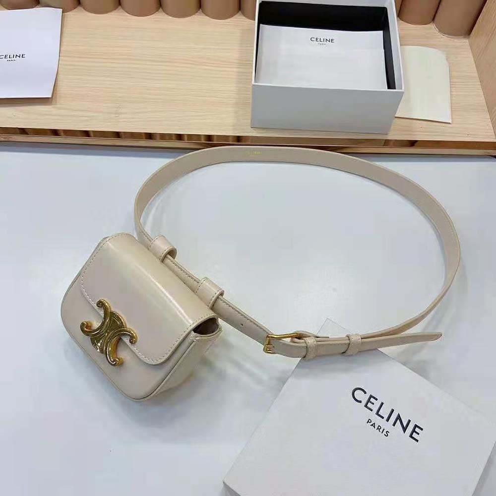 TÚI Celine Women Belt Bag Triomphe Belt in Triomphe Canvas and Calfskin