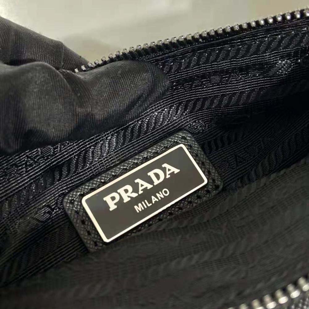 TÚI PRADA Re-Nylon and Saffiano Leather Shoulder Bag-Black