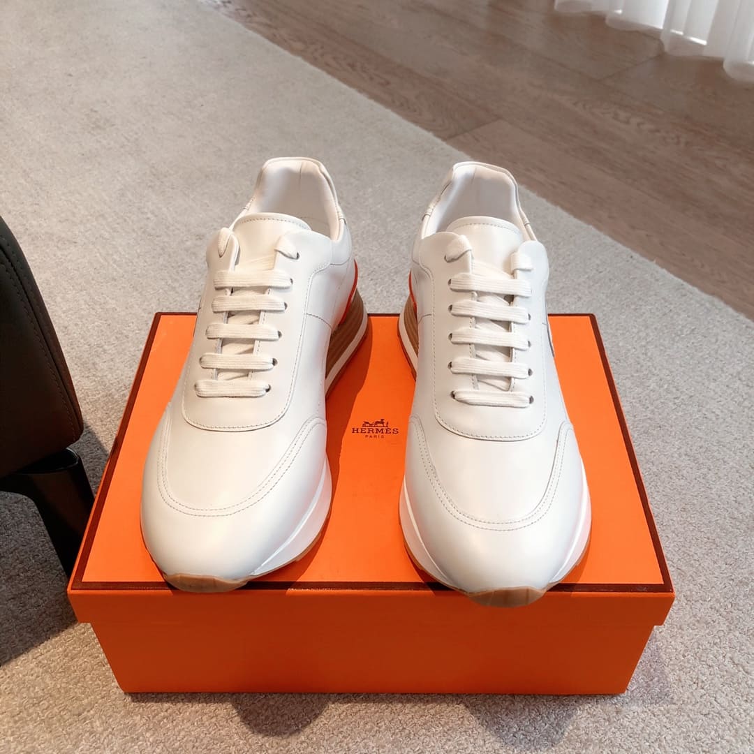 GIÀY HERMES BOUNCING SNEAKER LOW SPORTS SUEDE WHITE