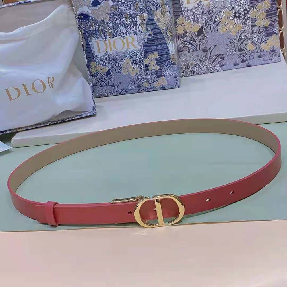 DÂY LƯNG Dior Women 30 Montaigne Reversible Belt Pink and Ethereal Beige Smooth Calfskin 20 MM
