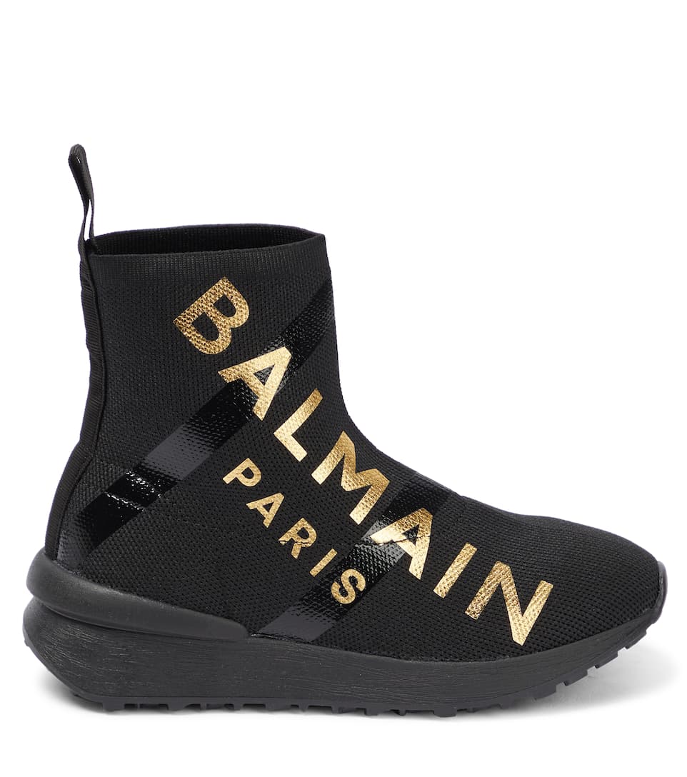 GIÀY BALMAIN KIDS Logo-printed sock boots