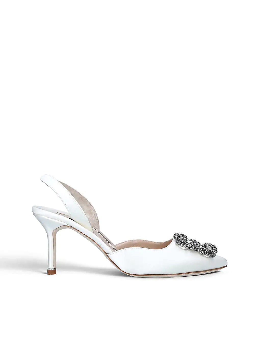 GIÀY MANOLO BLAHNIK Hangisi 70 crystal-embellished satin slingback courts