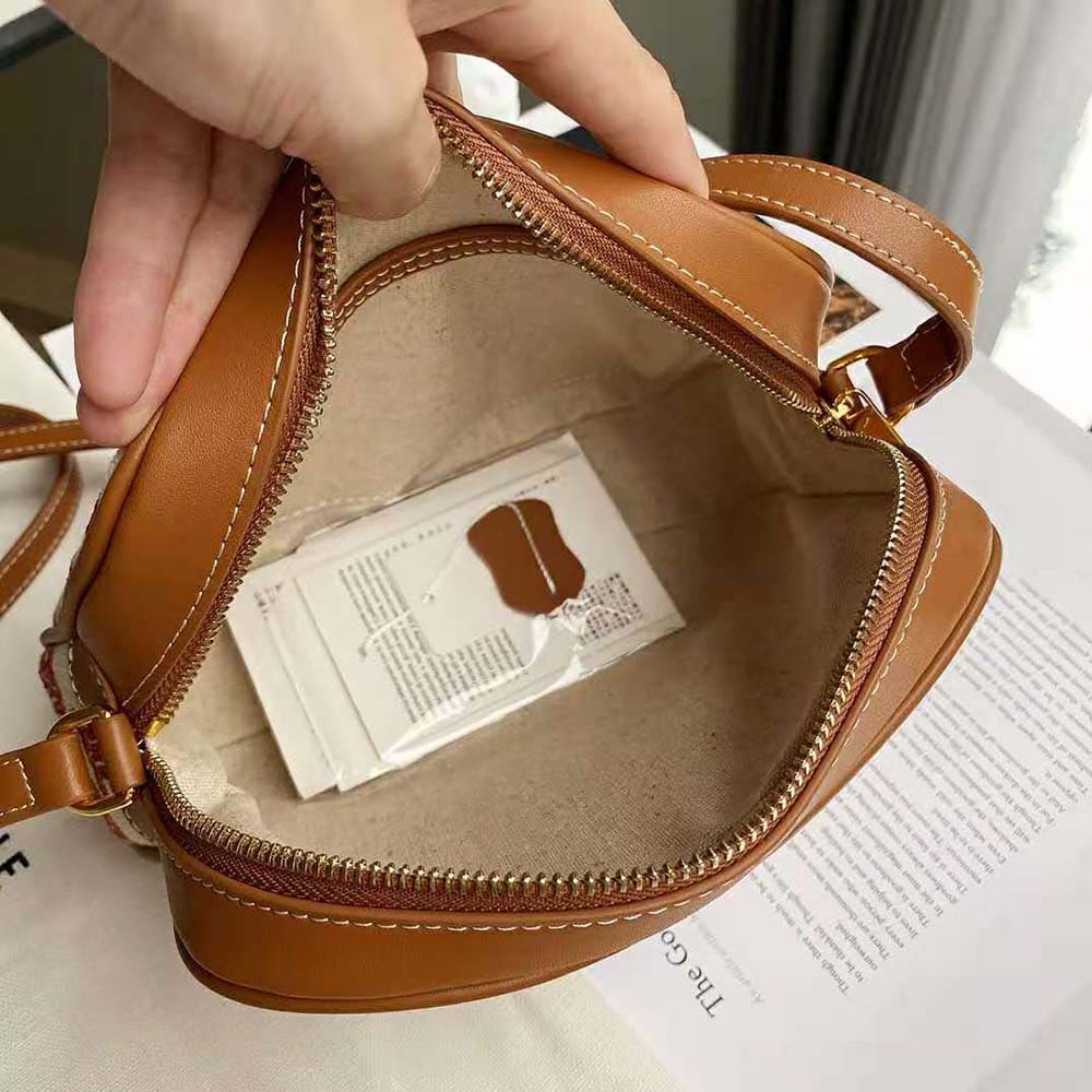 TÚI Celine Women Camera Bag in Textile with Triomphe Embroidery